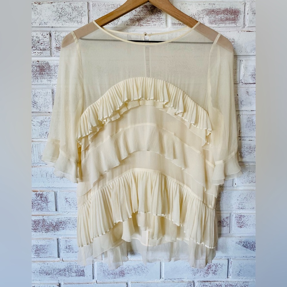 REBECCA TAYLOR | SILK blouse. Beautifully constructed. 35” bust.